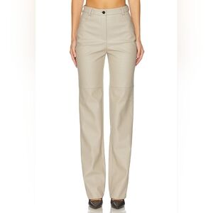 New CULTNAKED Killa Trousers Pants Faux Leather Cream Gray Nardo Sz Medium